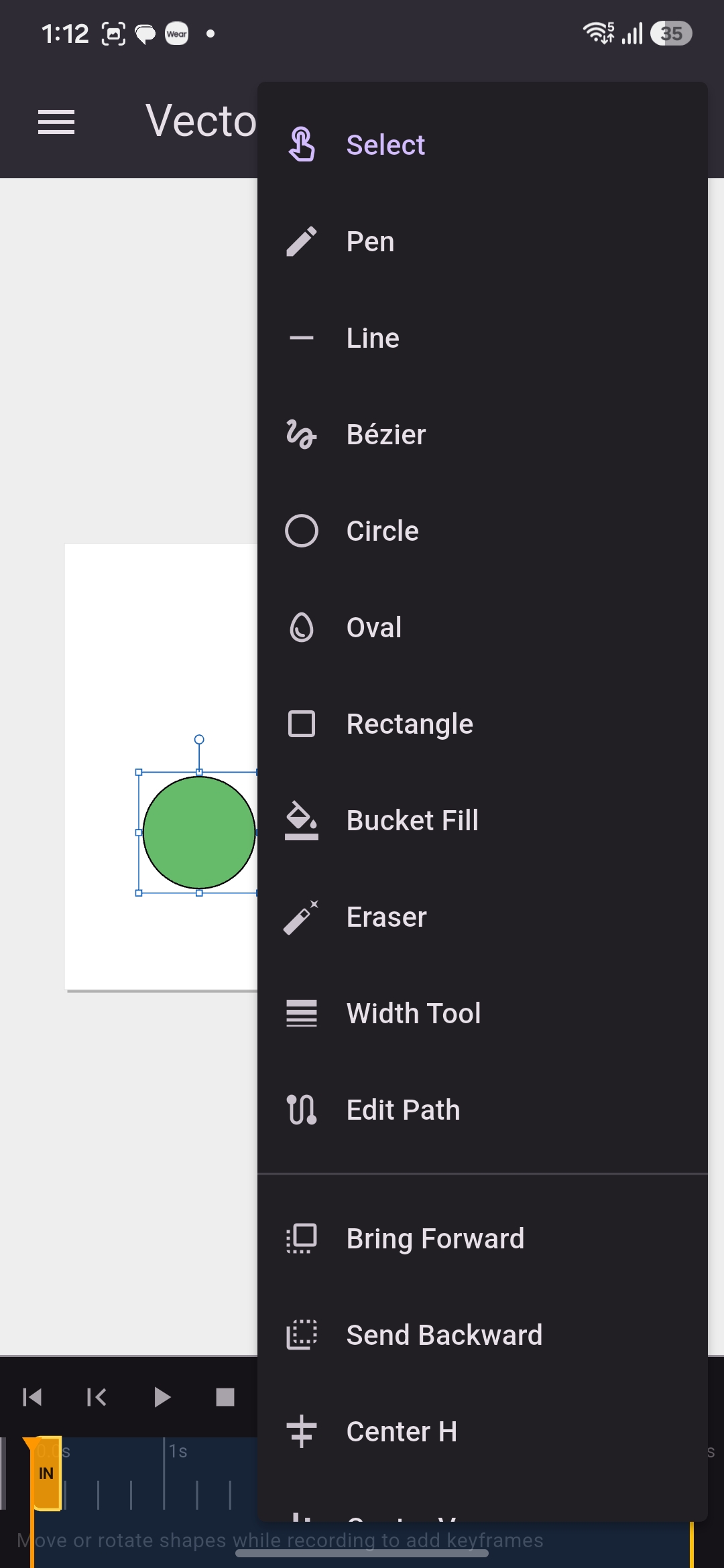 Vector Flow full tool list including width tool and edit path
